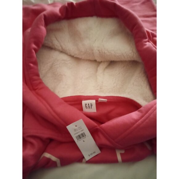 GAP Womens SIZE Large Pink Logo Hoodie Sweatshirt  Cotton Blend NWT - Picture 7 of 12